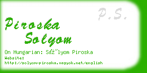 piroska solyom business card