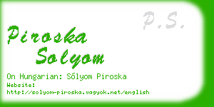piroska solyom business card